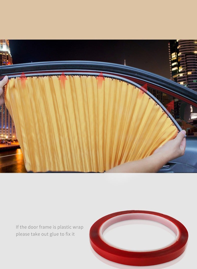 4 Piece Slidable Magnetic Car Side Window Sun Shade Curtain Gold - Image 4